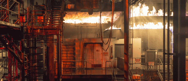 fire damage in a factory