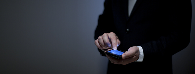 Man using a smartphone