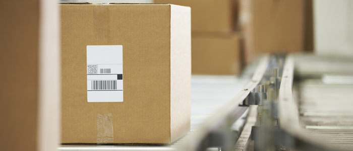 Packages on conveyor belt ready to be shipped