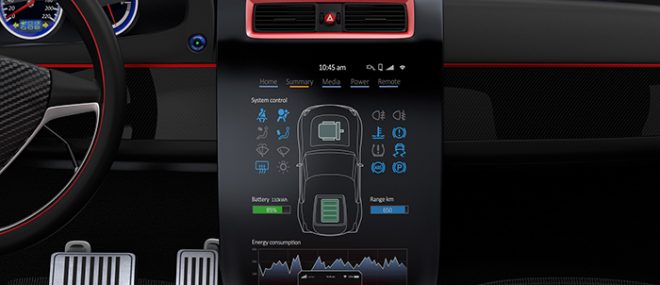 Electric car multimedia interface design concept.