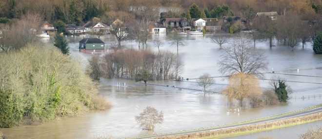 flooded town