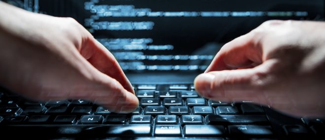 typing on a keyboard