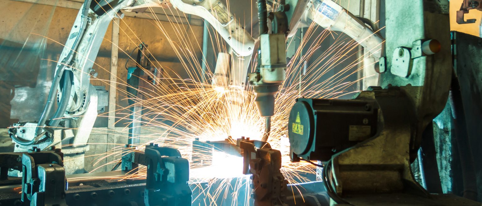 sparks flying from a machine.