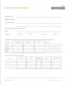 Business Impact Analysis.