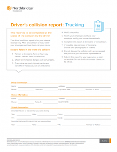 Northbridge Insurance- Driver's Collision Report template