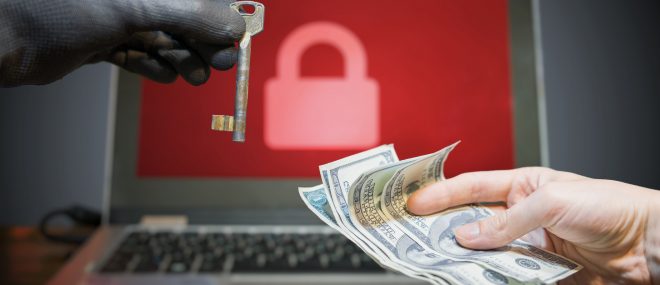 Hacker is offering key to unlock encrypted data for money.
