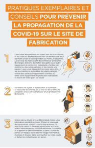 pratiques exemplaires et conseils pour prévenir la propagation de la covid-19 sur le site de fabrication