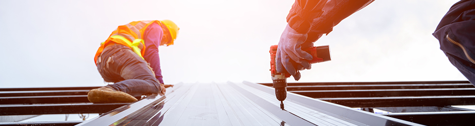 two contractor on roof