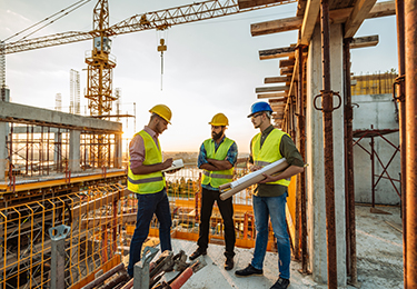 contractors on construction site