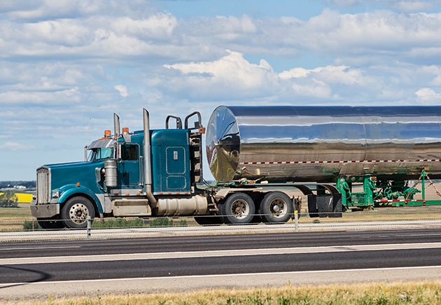 A large haul tanker on a highway