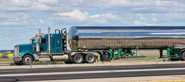 A large haul tanker on a highway