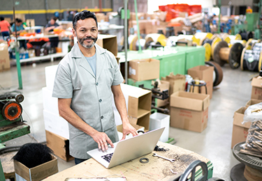 Manufacturing man in warehouse