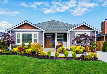 The front of a bungalow home.