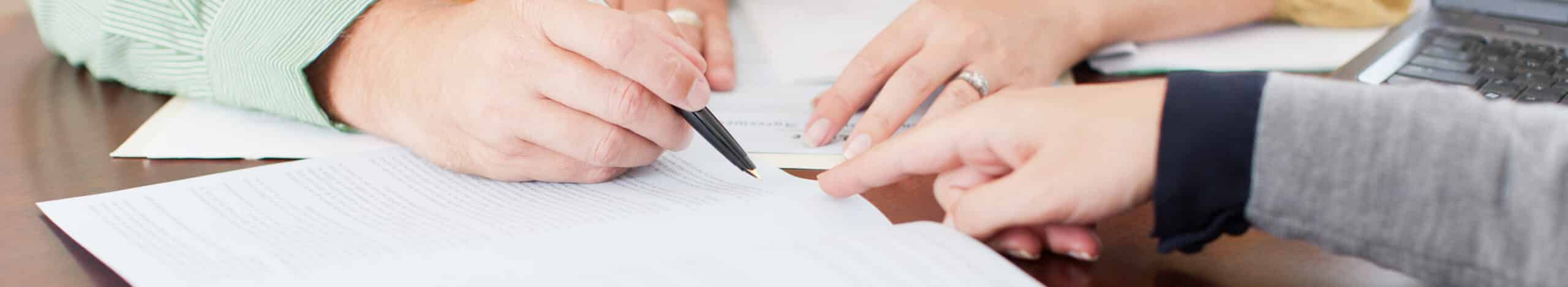 Woman reviewing some paperwork.