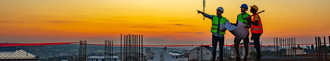 Construction workers on a job site