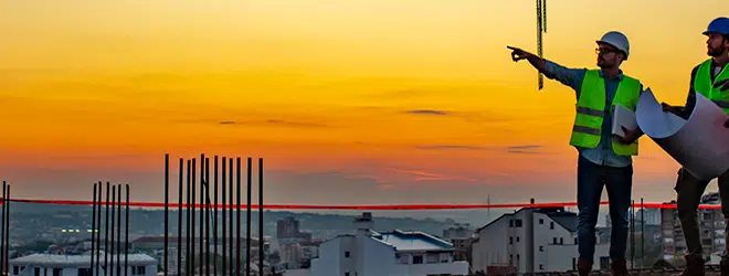 Construction workers on a job site