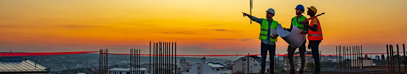 Construction workers on a job site