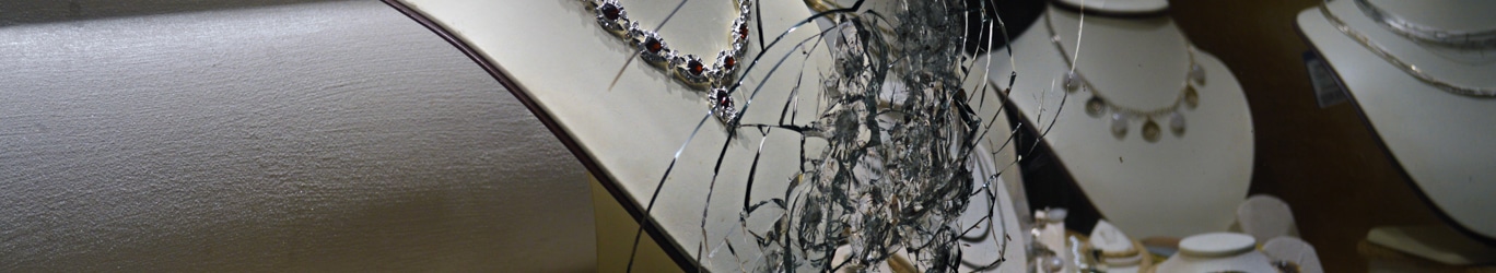 Broken glass jewelry store