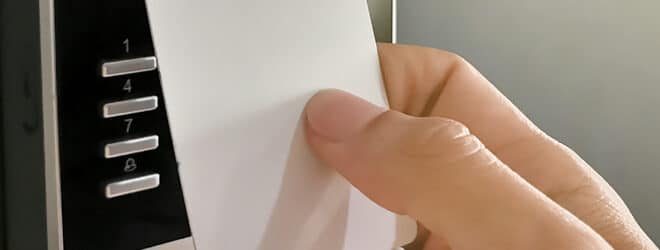 Hand using key card