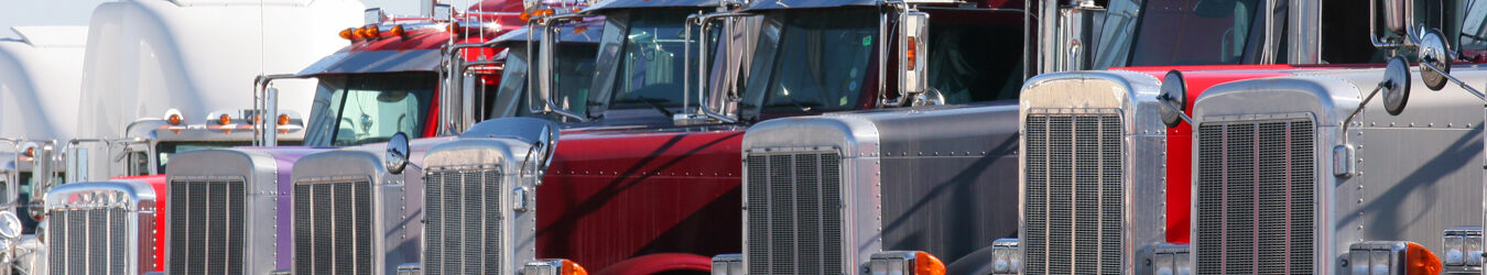 Trucks parked in a row