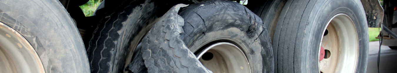 Damaged truck tires