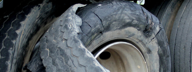 Damaged truck tires