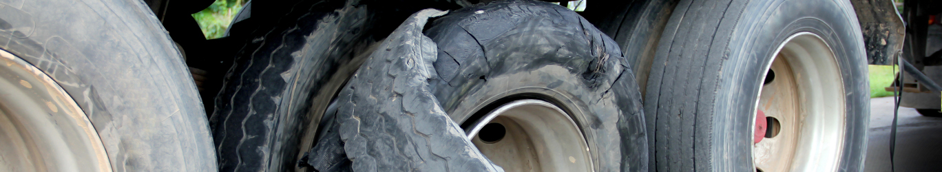 Damaged truck tires