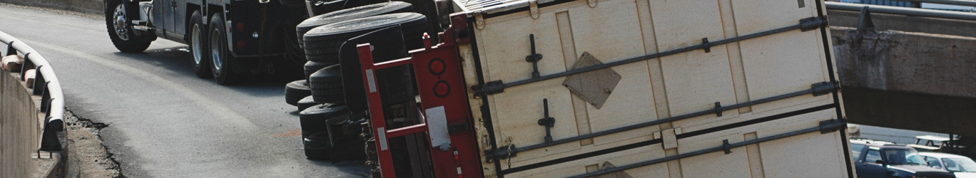 Overturned semi truck