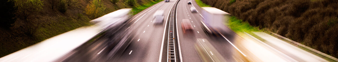 Overhead view of a busy highway