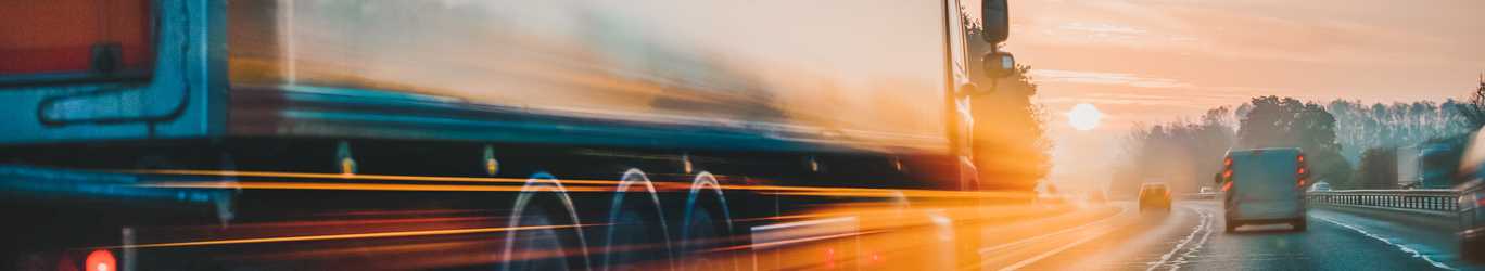 truck on motorway in motion